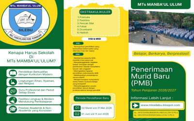Brosur MTs Manba'ul Ulum Tahun 2026-2027